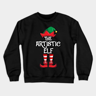 Artistic Elf Matching Family Christmas Art Crewneck Sweatshirt